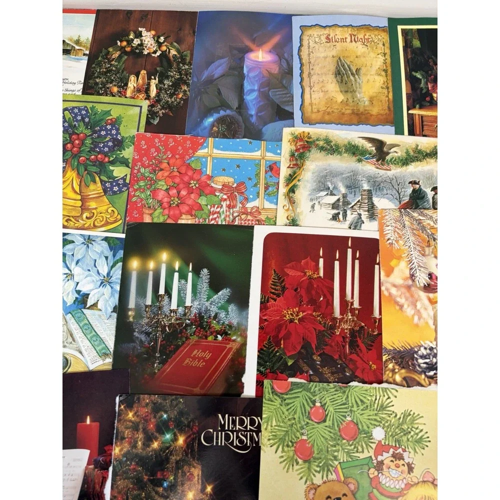 Vintage Christmas Cards Fronts ONLY Traditional Scrapbooking Decoupage Lot 50+